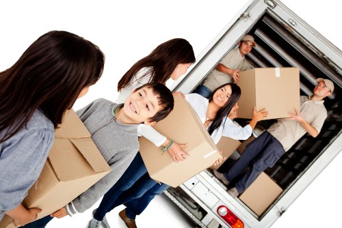 Moving van and recyclable packing materials in Paddington
