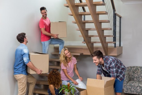 Assorted packing boxes and materials ready for a move in Paddington