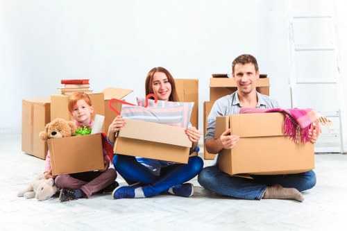 Team preparing items safely for a man and van move