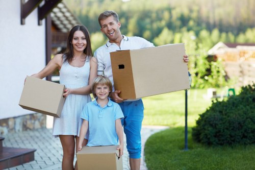 Packed moving boxes and labels ready for removals in Paddington home relocation