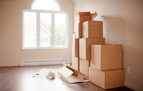 Carefully packed household items ready for home moves in Paddington