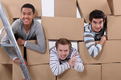 Packed household items prepared for a Paddington relocation