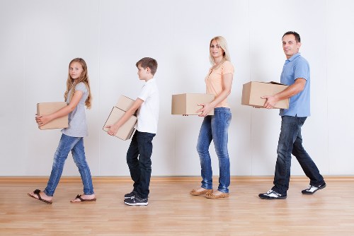 Moving team handling items during a UK relocation